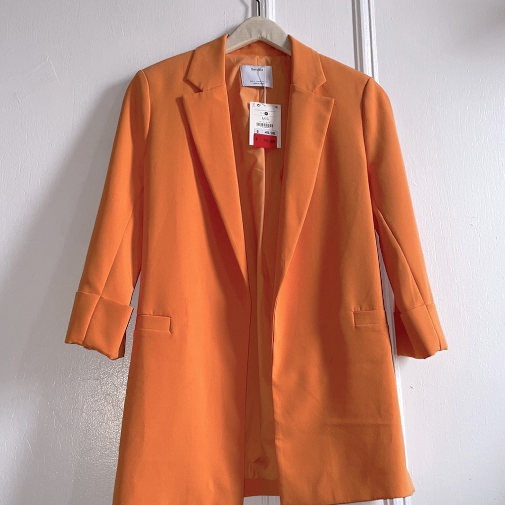 Orange 🍊 3/4 Sleeve Blazer Size:M